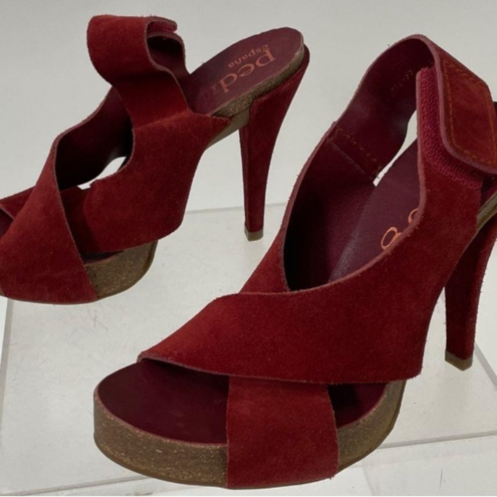 Pedro Garcia Red Peep Toe High Heels